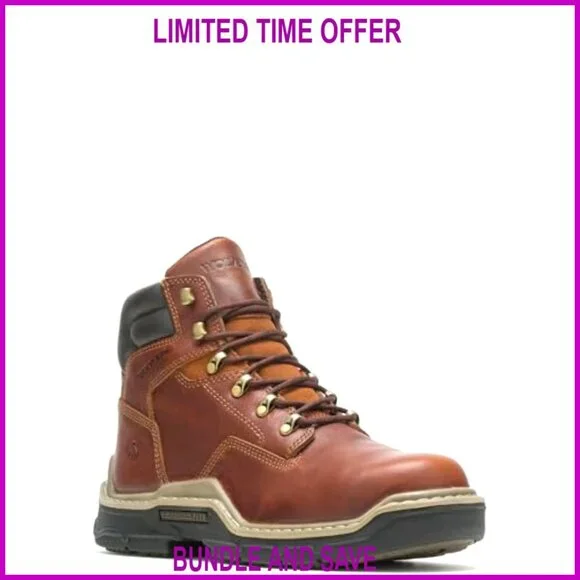 Men's 6IN Leather Construction Boots with DuraShocks Work Safety
